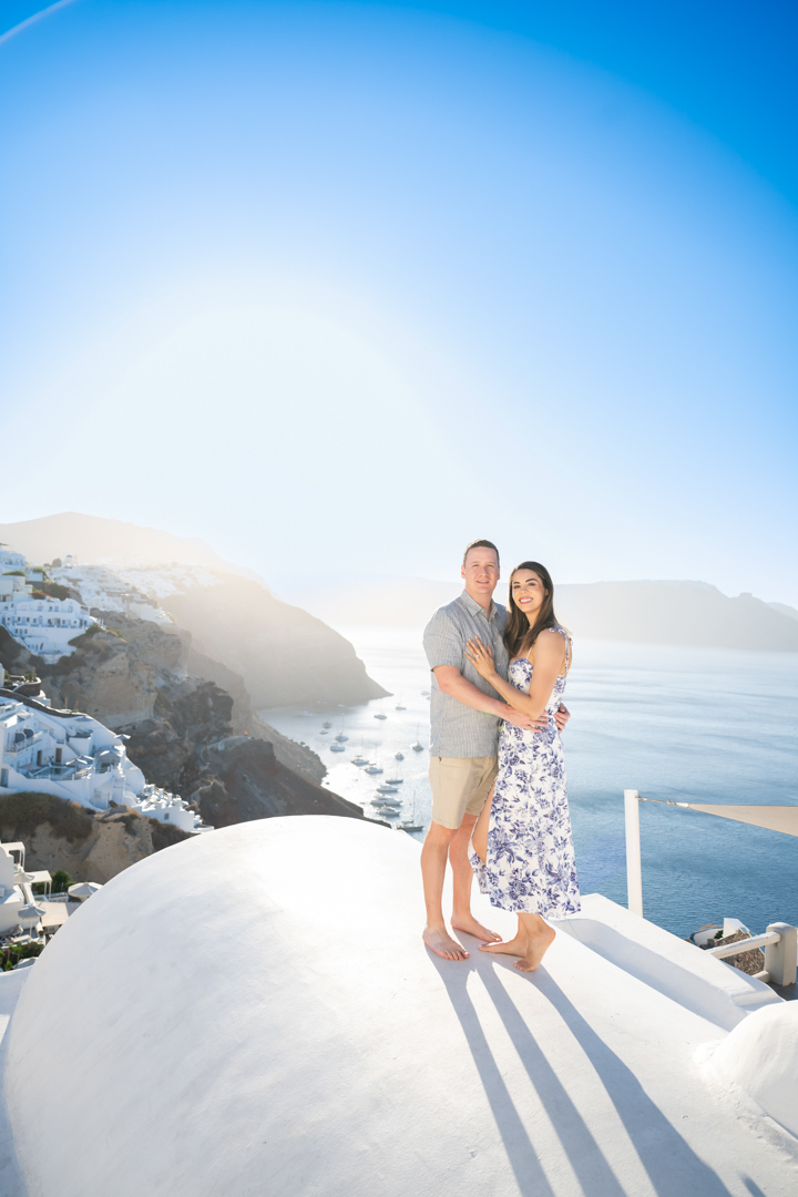 Surprise proposal photoshoot in Santorini